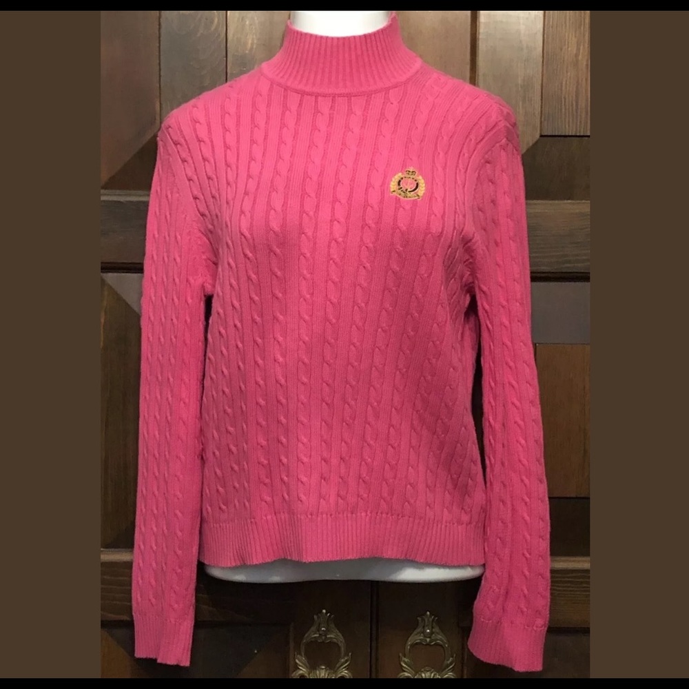 Lauren Ralph Lauren Cable Knit Pink Sweater Large
